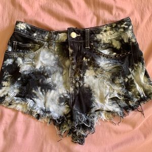F21 Acid wash high waist shorts